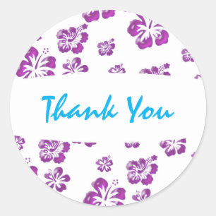 Paarse Witte Hibiscus Bloem Bloemfeest Sticker