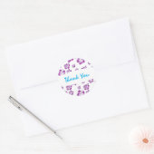 Paarse witte hibiscus bloem Sticker (Envelop)