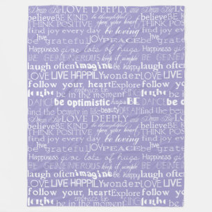 Paarse witte Inspirerend woorden kerst Fleece Deken