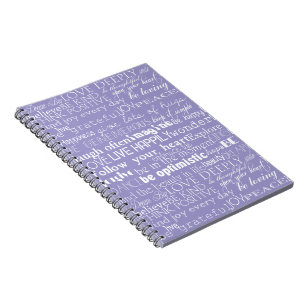 Paarse witte Inspirerend woorden kerst Notitieboek
