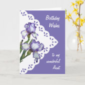 Paarse witte Iris Bloem Kaart tante (Gele Bloem)