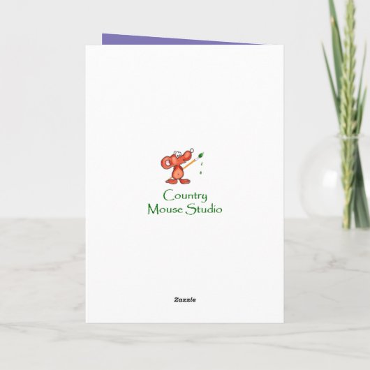 Paarse witte Iris ventilator zuster Kaart (Achterkant)