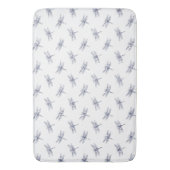 Paarse witte lavendel Glitter Dragonflies Badmat (Voorkant Verticaal)