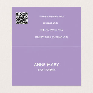 Paarse Witte Lavendel Violette Professionele QR Co Visitekaartjes