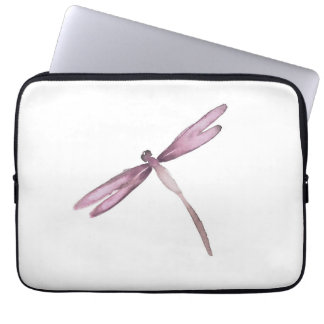 Paarse witte libellen met laptophoes laptop sleeve