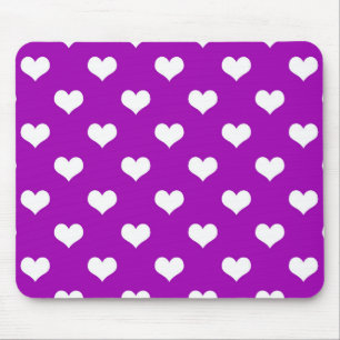 Paarse Witte Lieve Harten Ontwerp Muismat