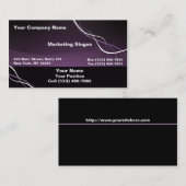 Paarse witte lint visitekaartje (Voorkant / Achterkant)