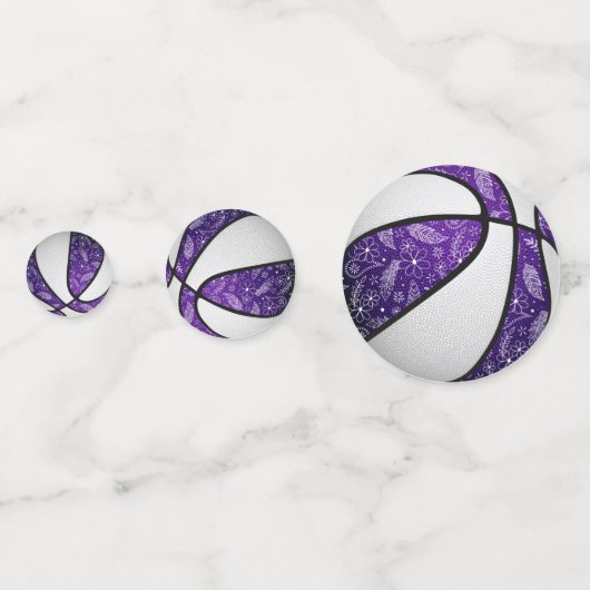 paarse witte meisjes boho basketbal verjaardagsfee confetti (Voorkanten)