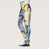 Paarse witte orchidee bloemenvlinder leggings (Links)