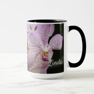 Paarse witte orchidee koffie/tea Mok 15 oz