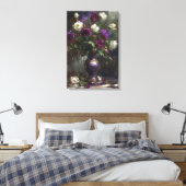 Paarse & Witte Rose Boeket Fine Art Canvas Afdruk (Insitu (Slaapkamer))