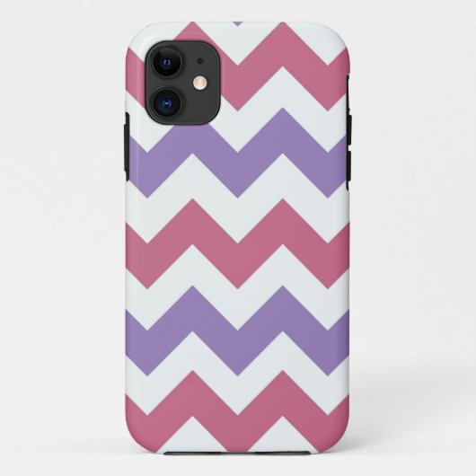 Paarse witte roze Chevron Zigzap Pattern Case-Mate iPhone Case (Achterkant)