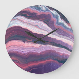 Paarse witte roze grote wandklok klok