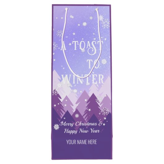 Paarse witte sneeuw Vreedzame bosprogramma's Nieuw Wijn Cadeautas (Achterkant)