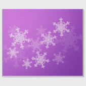 Paarse Witte Sneeuwvlokken Minimalistische Kerstmi Cadeaupapier (Vlak)