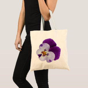 Paarse witte stekelroos tote bag