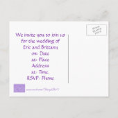 Paarse & witte sterren, bruiloft uitnodiging brief (Achterkant)