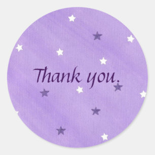 Paarse witte sterren op lavendel Dank u Stickers