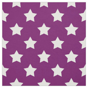 Paarse witte sterren patroon decoratief textiel stof