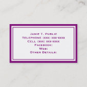 Paarse witte streep, zwart lint, gouden label (Achterkant)