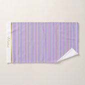 PAARSE WITTE STRIPTE PATROON TRIM TOWEL SET BAD HANDDOEK (Handdoek)