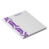 paarse witte teamkleuren volleybalcoach aangepast notitieblok (Schuin)