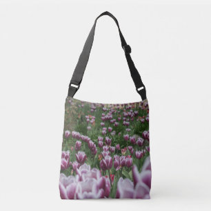 Paarse & Witte Tulpen Crossbody Bag Tas