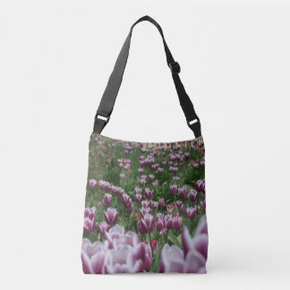 Paarse & Witte Tulpen Crossbody Bag Tas
