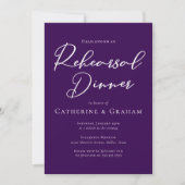 Paarse witte typografie repetitiediner kaart (Voorkant)