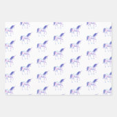 Paarse witte unicorn inpakpapier vel (Voorkant 3)