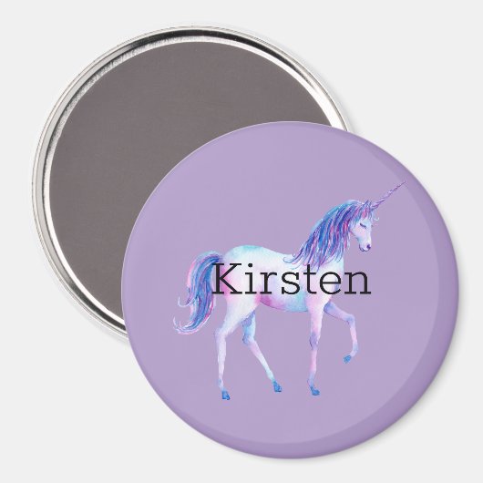 Paarse witte unicorn magneet (Voorkant / Achterkant)