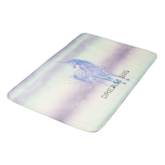 Paarse witte unicorn Sparkle Glitter Dream Badmat (Gekanteld)