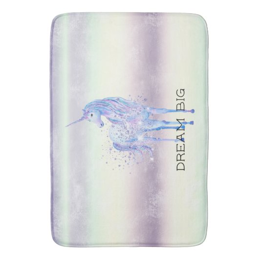 Paarse witte unicorn Sparkle Glitter Dream Badmat (Voorkant Verticaal)