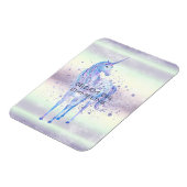 Paarse witte unicorn Sparkle Glitter Dream Magneet (Linkerzijde)