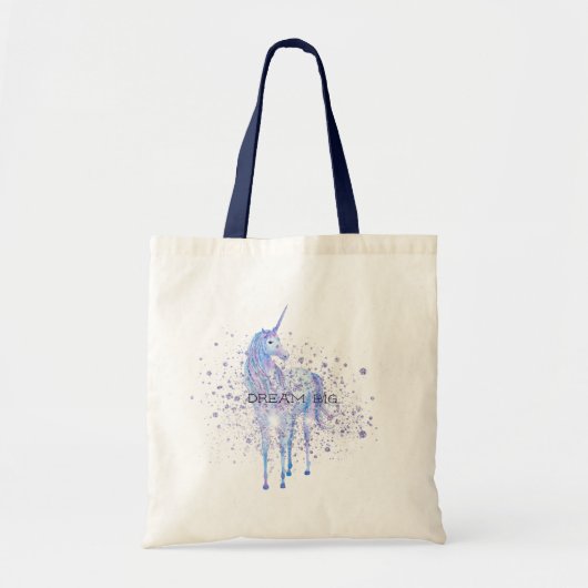Paarse witte unicorn Sparkle Glitter Dream Tote Bag (Voorkant)