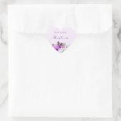  Paarse witte ventilator Baptisme Christening Hart Sticker (Tas)