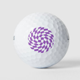 Paarse & Witte Verwrongen Geruite Checkerboard Golfballen