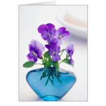 Paarse witte    ViolasFlowers Blue Vase Floral