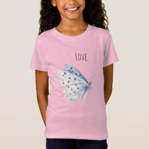 Paarse Witte Vlinder Liefde T-shirt