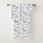 Paarse witte vlinders Bad Handdoek (Insitu)
