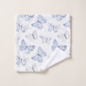 Paarse witte vlinders Bad Handdoek (Wasdoekje)