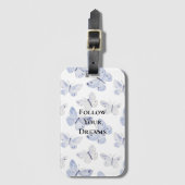  Paarse witte vlinders Bagagelabel (Voorkant (verticaal))