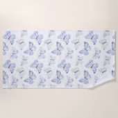  Paarse witte vlinders Strandlaken (Voorkant)