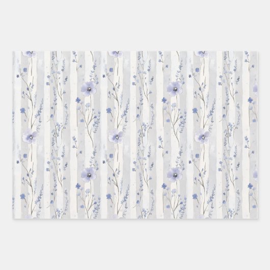 Paarse Witte Vlinders Verjaardag Inpakpapier Vel (Voorkant 3)