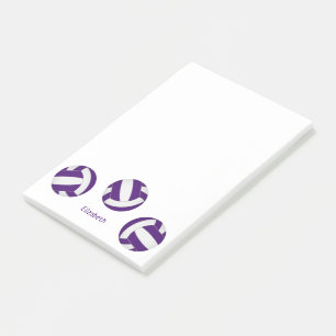 Paarse witte volleyballen atleet naam post-it® notes