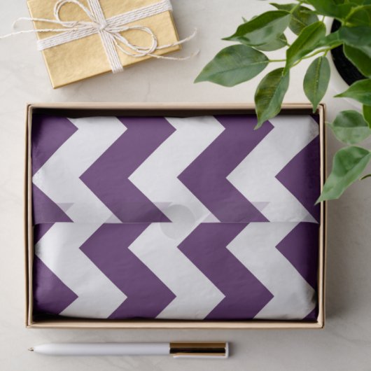Paarse witte zigzag tissuepapier (Geschenk)