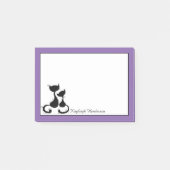 Paarse witte zwarte katten Silhouette persoonlijk Post-it® Notes (Voorkant)