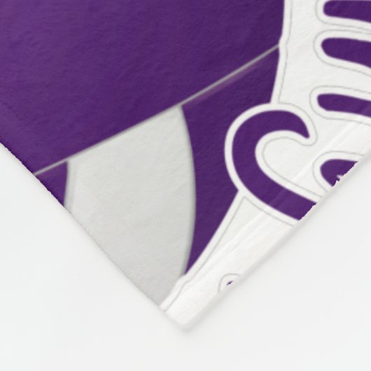 paarse witvolleybalrechtbank gelukkig plaats fleece deken (Hoek)