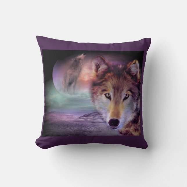 Paarse Wolf Kussen (Voorkant)