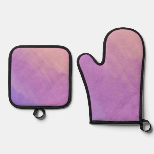 Paarse wolken bij schemering ovenwant & pannenlap set (Voorkant)